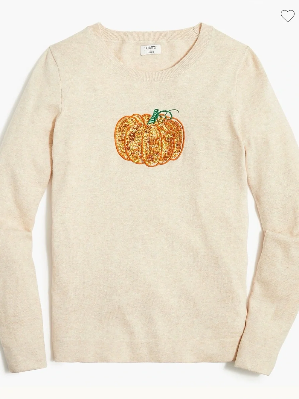 J. CREW Women’s Teddie Sequin Pumpkin Autumn Halloween Thanksgiving Sweater XL